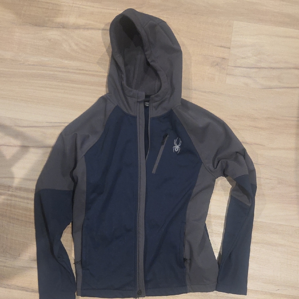 Spyder Dark Blue and Charcoal Hooded Jacket